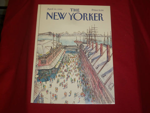 1984 APRIL 30 NEW YORKER MAGAZINE FRONT COVER ONLY - GREAT ART FOR FRAMING