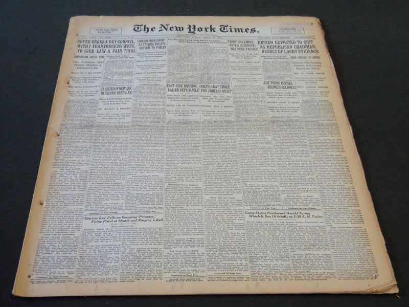 1930 MARCH 21 NEW YORK TIMES - HUSTON EXPECTED TO QUIT AS REPUBLICAN - NT 5672