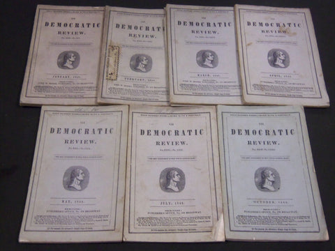 1848 THE DEMOCRATIC REVIEW LOT OF 7 ISSUES - NICE ENGRAVINGS - WR 848