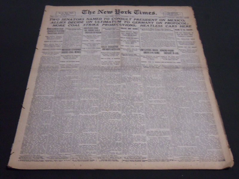 1919 DECEMBER 5 NEW YORK TIMES - ALLIES DECIDE ON ULTIMATUM TO GERMANY - NT 7018