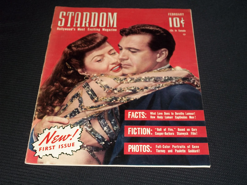 1942 FEBRUARY STARDOM MAGAZINE - PREMIERE ISSUE -COOPER-STANWYCK - E 20152