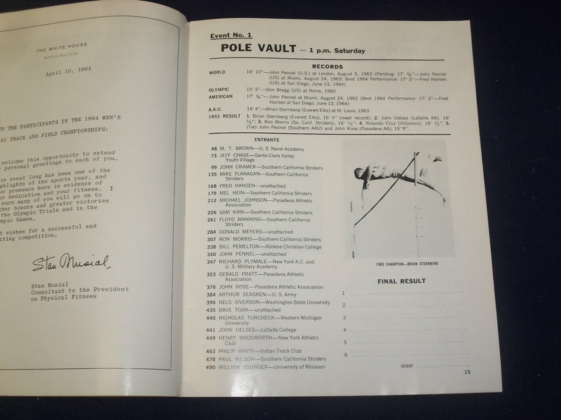 1964 JUNE 27-28 76TH ANNUAL AAU TRACK AND FIELD CHAMPIONSHIPS PROGRAM - B 6487