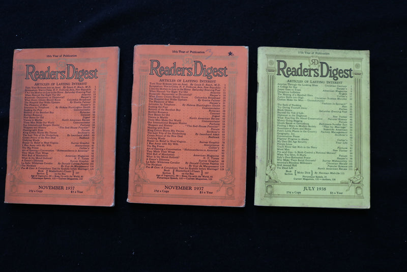 1932-1938 READERS DIGEST MAGAZINE - LOT OF 14 - O 3671