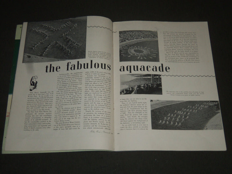 1940 BILLY ROSE'S AQUACADE MAGAZINE - NICE ILLUSTRATED COVER - ST 4989
