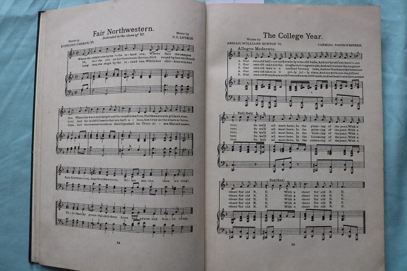1909 NORTHWESTERN SONGS SOFTCOVER BOOK - NORTHWESTERN UNIVERSITY - K 3345