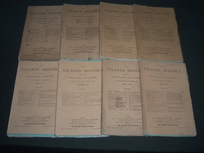 1876 THE ATLANTIC MONTHLY MAGAZINE LOT OF 9 - O. W. HOLMES - JEWETT - WR 308
