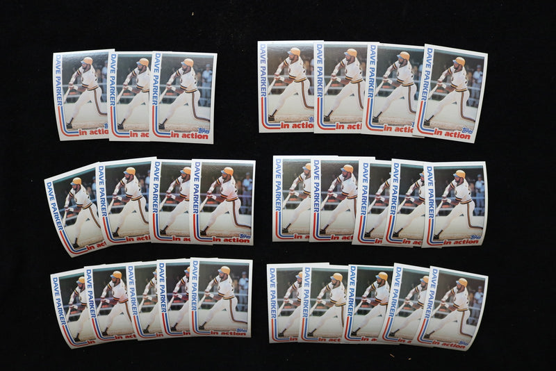 DAVE PARKER IN ACTION 1982 TOPPS BASEBALL CARDS - #41 - NM-MT -LOT OF 26 - #142