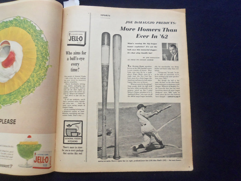 1962 JANUARY 7 THIS WEEK MAGAZINE SECTION - JOE DIMAGGIO - J 9800