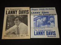1976 LANNY DAVIS FOR CONGRESS CAMPAIGN LOT OF 3 - J 9549