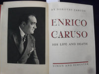 1945 ENRICO CARUSO HIS LIFE AND DEATH HARDCOVER BOOK BY DOROTHY CARUSO - KD 8645