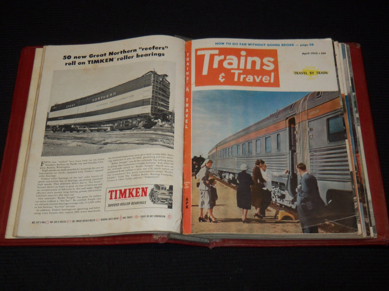 1953 TRAINS MAGAZINES BOUND VOLUME LOT OF 10 ISSUES - NICE COVERS - KD 2133B