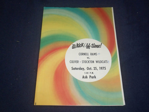 1975 OCT 25 CORNELL UNIV VS CULVER-STOCKTON COLLEGE FOOTBALL PROGRAM - ST 1951Y