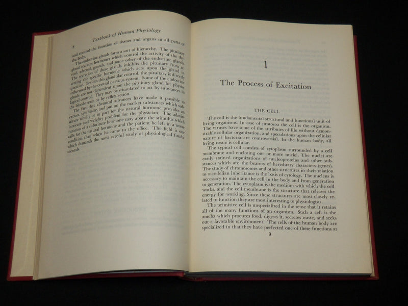 1949 TEXTBOOK OF HUMAN PHYSIOLOGY HARDCOVER BOOK BY WILLIAM F. HAMILTON- KD 6423