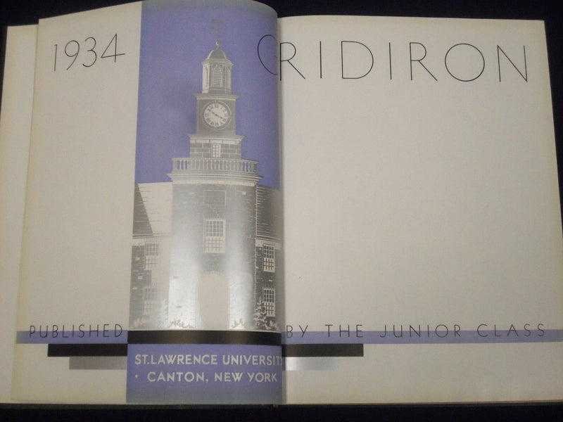 1934 THE GRIDIRON ST. LAWRENCE UNIVERSITY COLLEGE YEARBOOK - NICE PHOTOS - YB 18