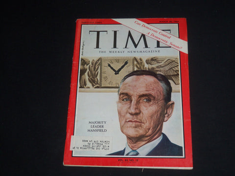 1964 MARCH 20 TIME MAGAZINE - MAJORITY LEADER MIKE MANSFIELD - T 1893