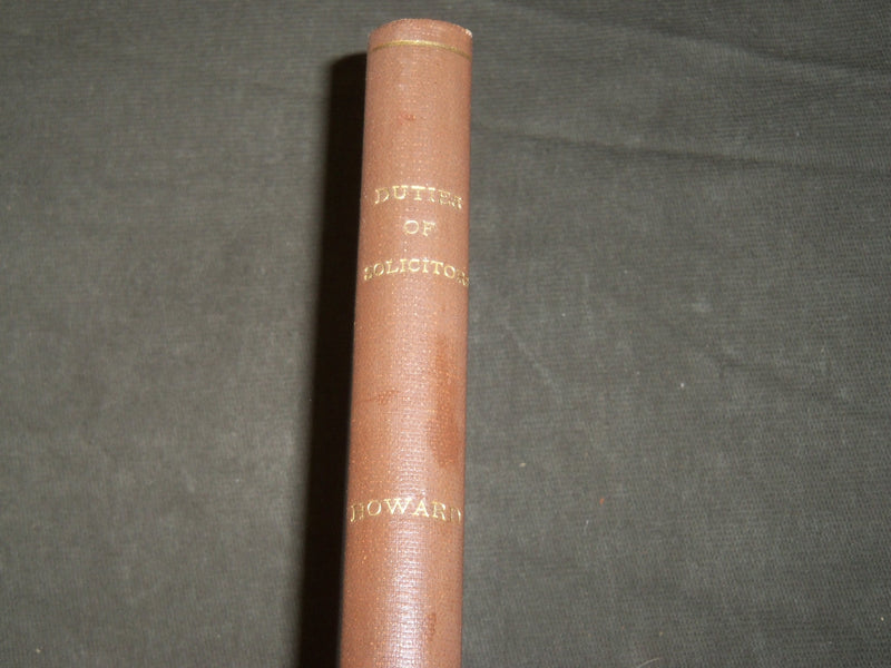 1827 THE DUTIES OF SOLICITORS IN SALES BOOK BY JOHN HENRY HOWARD - KD 5163