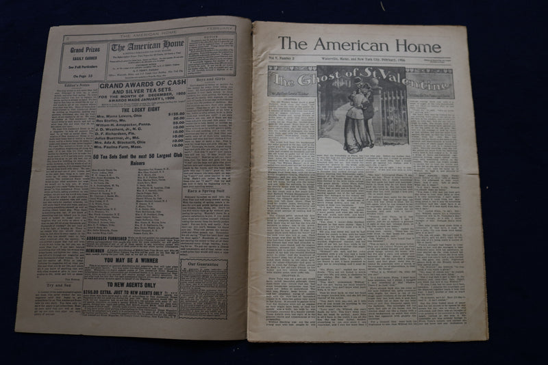 1906 FEBRUARY THE AMERICAN HOME NEWSPAPER - NICE ILLUSTRATED COVER - NP 8683