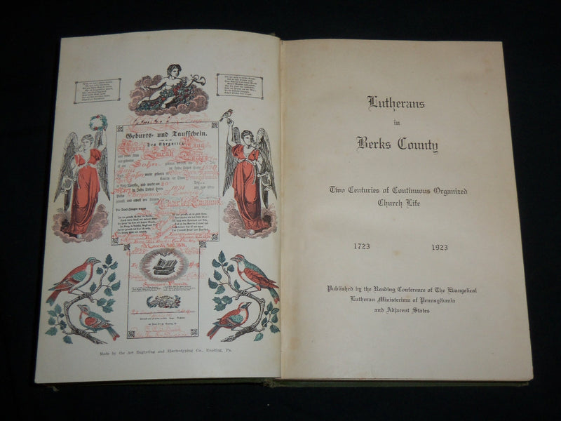 1923 LUTHERANS IN BERKS COUNTY HARDCOVER BOOK - NICE PHOTOS - KD 6907