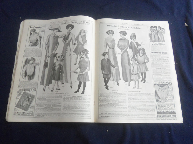 1912 FEBRUARY WOMAN'S WORLD MAGAZINE - NICE ILLUSTRATED COVER - SP 6749F