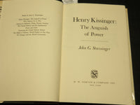 1976 HENRY KISSINGER ANGUISH OF POWER BOOK INSCRIBED JOHN G. STOESSINGER - D 451