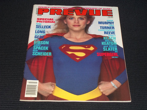 1985 MARCH PREVUE MAGAZINE - HELEN SLATER SUPERGIRL FRONT COVER - E 15400