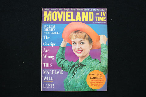 1961 JUNE MOVIELAND AND TV TIME MAGAZINE - DEBBIE REYNOLDS COVER - E 24492
