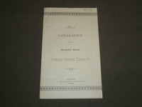 1889 CATALOGUE OF THE BERKELEY ST. SUNDAY SCHOOL LIBRARY - BOSTON - J 4800
