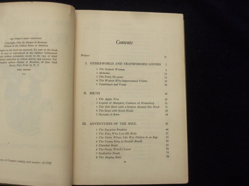 1953 THE WORLD'S GREAT FOLKTALES HARDCOVER BOOK BY JAMES R. FOSTER - KD 8419
