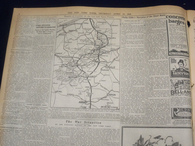 1918 APRIL 18 NEW YORK TIMES - HAIG REGAINS GROUND BUT LOSES IT AGAIN - NT 8224