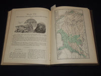 1884 EDWIN HOUSTON'S ELEMENTS OF PHYSICAL GEOGRAPHY - COLOR MAPS - KD 7979