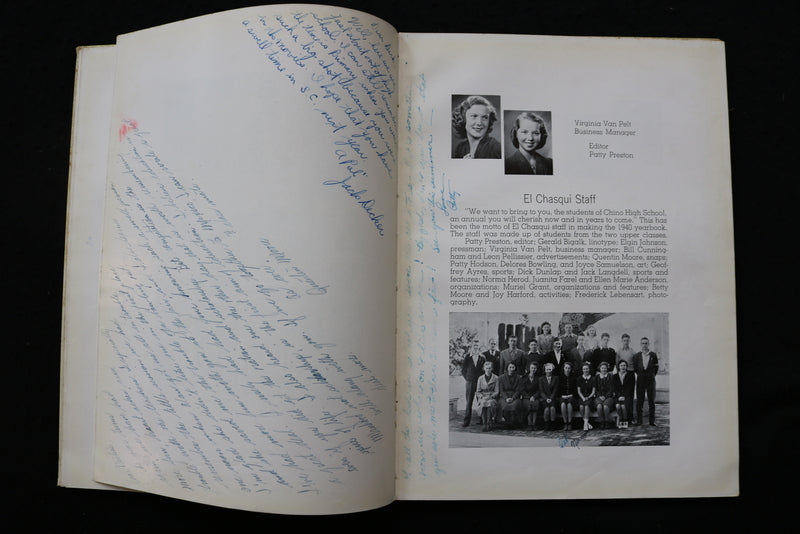 1940 EL CHASQUI CHINO HIGH SCHOOL YEARBOOK - CHINO, CALIFORNIA - YB 3512