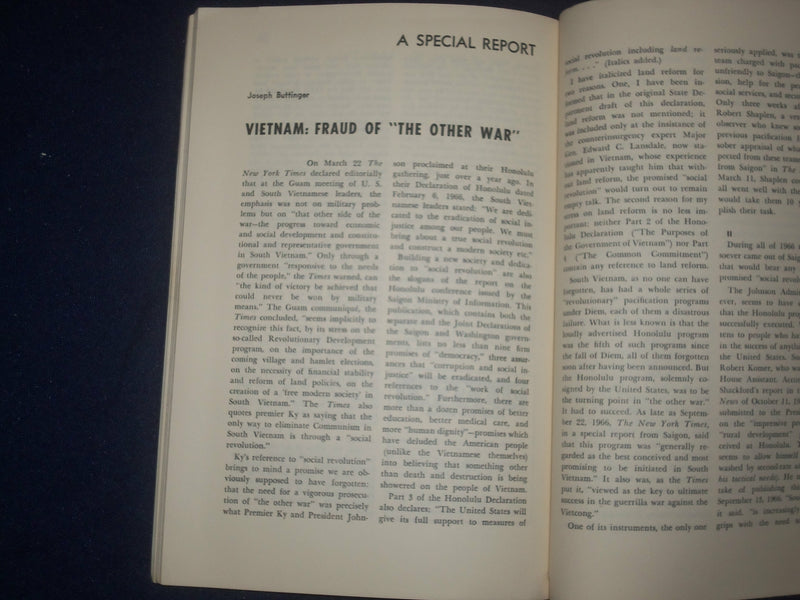 1967 MAY-JUNE DISSENT MAGAZINE - VIETNAM: FRAUD OF 