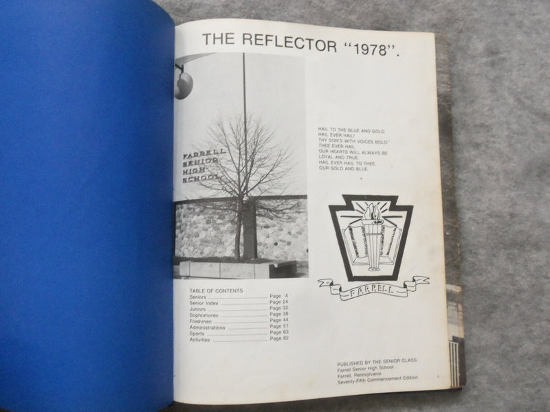 1978 THE REFLECTOR FARRELL HIGH SCHOOL YEARBOOK - FARRELL, PENNSYLVANIA- YB 3174