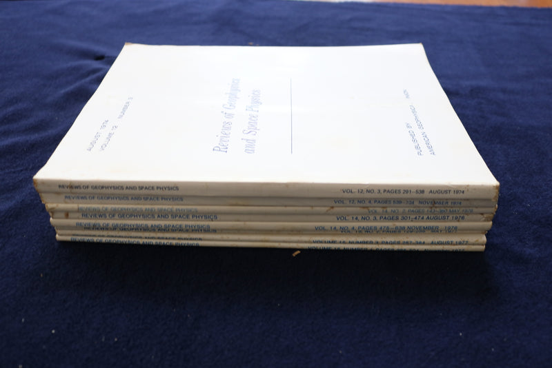 1974-1977 REVIEWS OF REOPHYSICS AND SPACE PHYSICS MAGAZINE - LOT OF 8 - O 3355