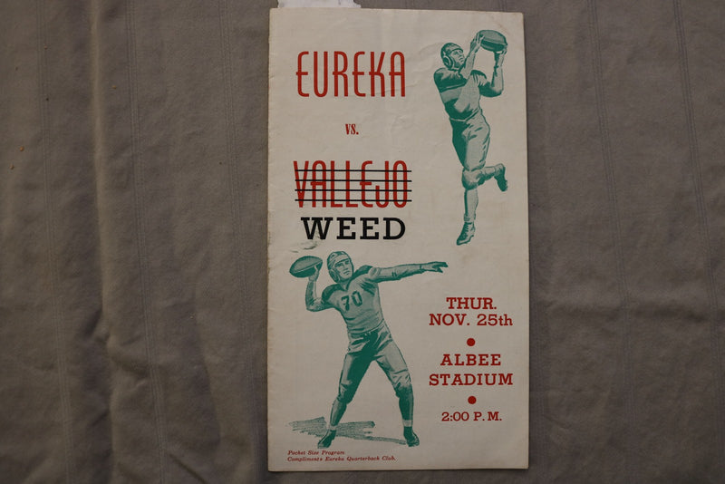 1943 EUREKA HIGH SCHOOL FOOTBALL PROGRAMS - LOT OF 3 - K 3445