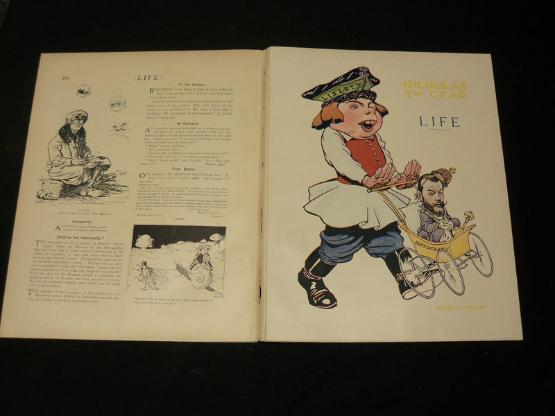 1905 JUNE 22 LIFE MAGAZINE - NICE COVER - NICHOLAS THE SZAR ILLUS. - B 4589A