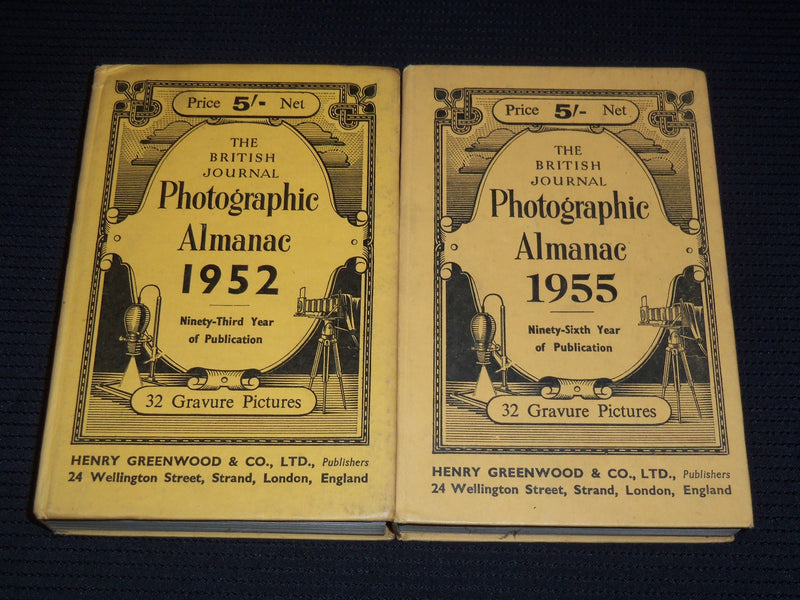 1952-1955 BRITISH JOURNAL PHOTOGRAPHIC ALMANAC LOT OF 2 - NICE ADS - KD 4669E