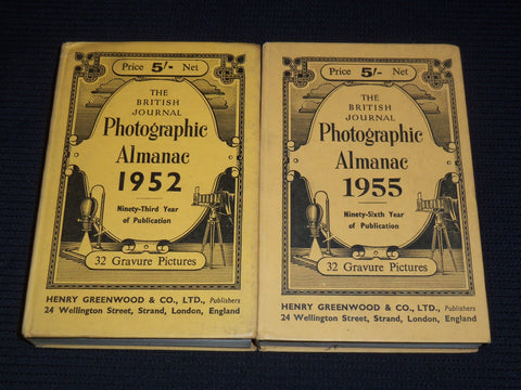 1952-1955 BRITISH JOURNAL PHOTOGRAPHIC ALMANAC LOT OF 2 - NICE ADS - KD 4669E