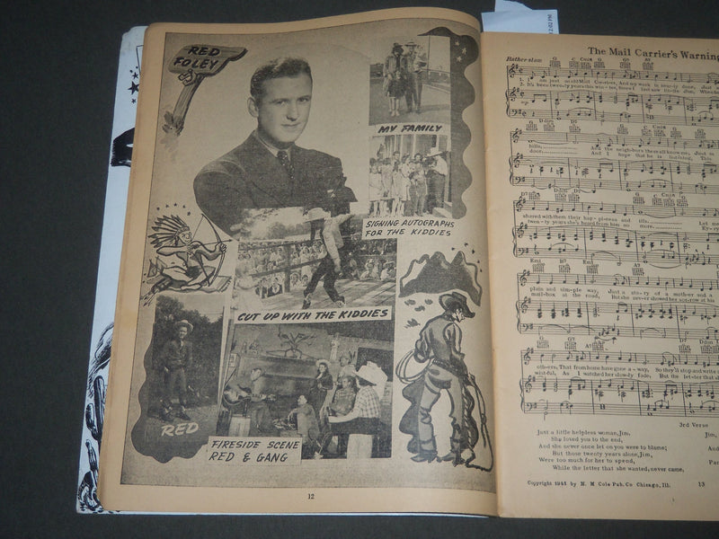 1941 RED FOLEY'S COWBOY SONGS SOFTCOVER BOOK - DELUXE EDITION - J 2537
