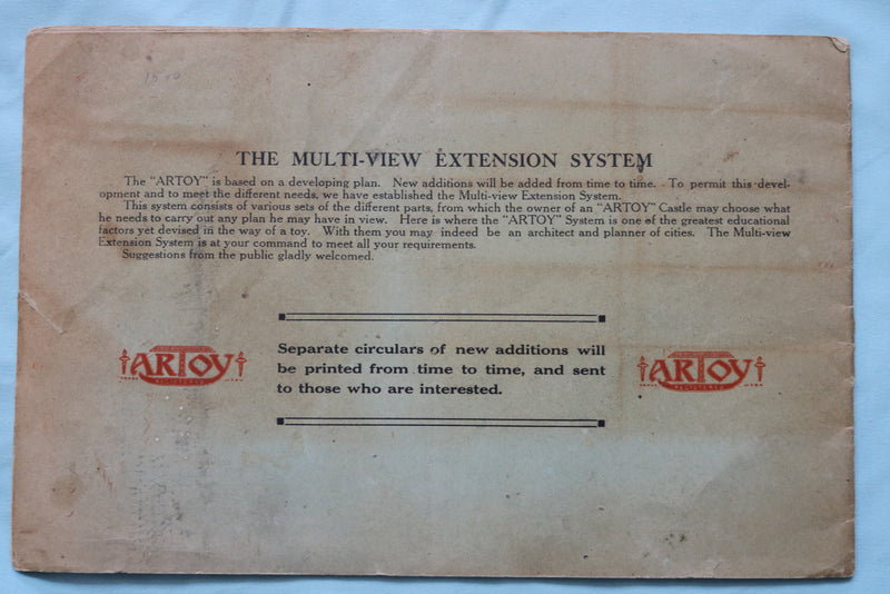 1900'S ARTOY BUILDING BLOCKS CATALOG - NEW CHICAGO SPECIALTY CO. - K 2504