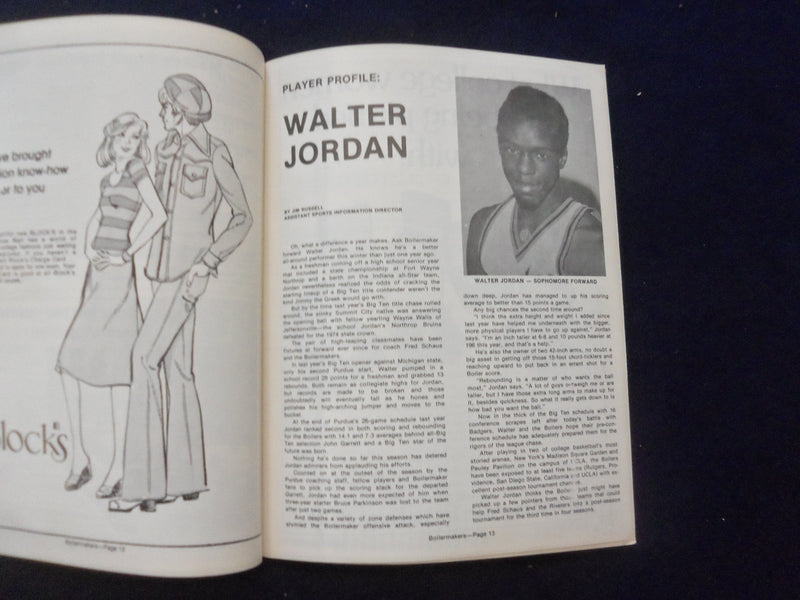 1976 JAN 10 COLLEGE BASKETBALL PROGRAM -PURDUE UNIV VS. UNIV WISCONSIN- SP 1533O