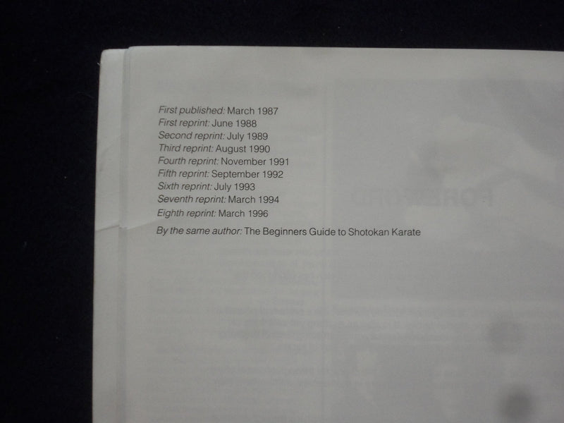 1996 ADVANCED SHOTOKAN KARATE KATA SOFTCOVER BOOK BY JOHN VAN WEENEN - KD 8821