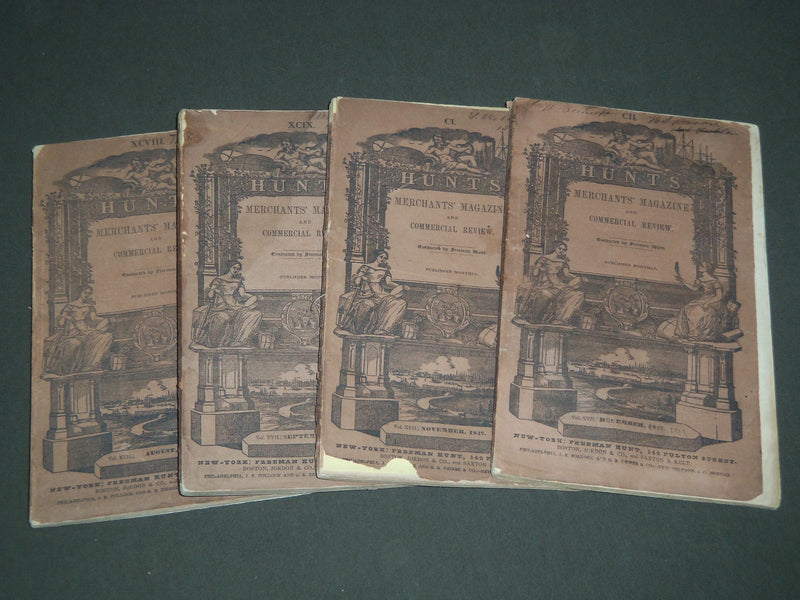 1847 HUNT'S MERCHANTS MAGAZINE AND COMMERCIAL REVIEW LOT OF 4 - WR 241O