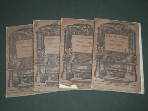 1847 HUNT'S MERCHANTS MAGAZINE AND COMMERCIAL REVIEW LOT OF 4 - WR 241O