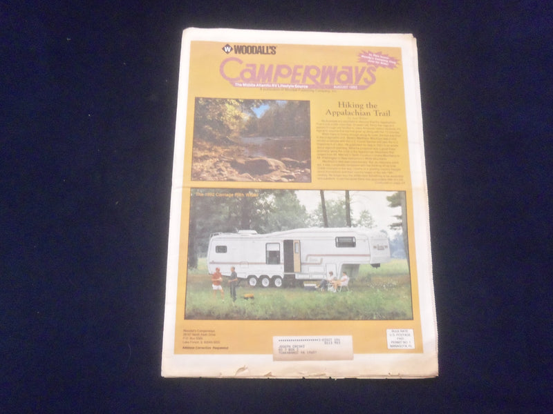1992 AUGUST WOODALL'S CAMPERWAYS NEWSPAPER - HIKING APPALACHIAN TRAIL - NP 6145