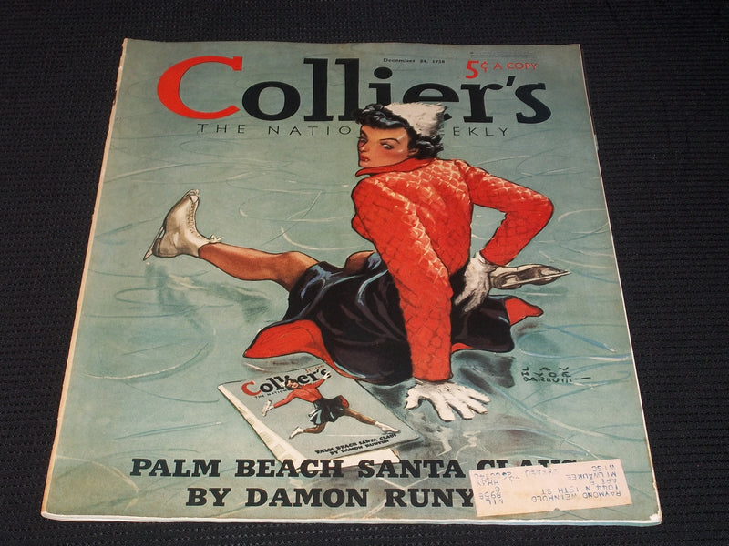1938 DECEMBER 24 COLLIER'S MAGAZINE - BEAUTIFUL ILLUSTRATED COVER - E 5015