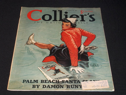 1938 DECEMBER 24 COLLIER'S MAGAZINE - BEAUTIFUL ILLUSTRATED COVER - E 5015