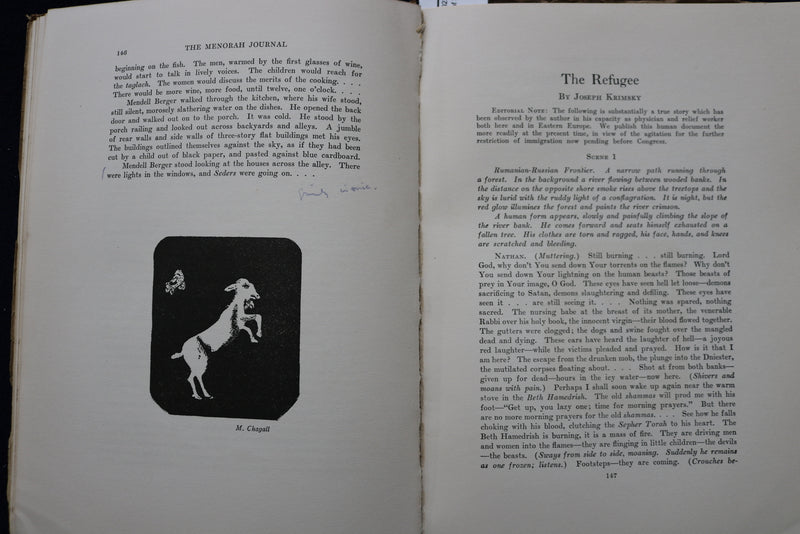 1924 APRIL-MAY THE MENORAH JOURNAL - MAX BROD - K 1602
