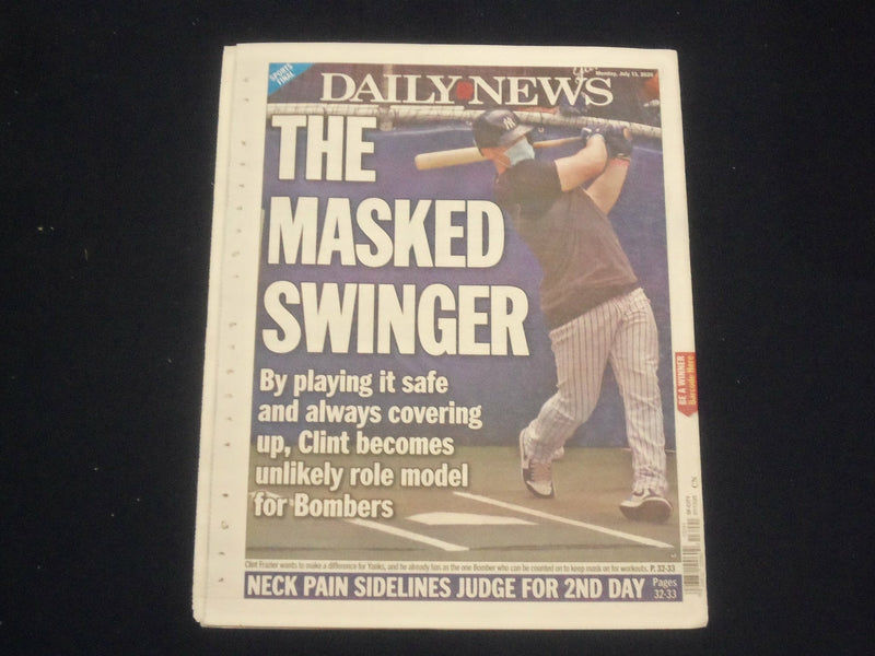 2020 JULY 13 NEW YORK DAILY NEWS NEWSPAPER - CLINT FRAZIER TO WEAR MASK