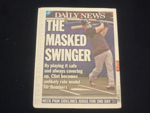 2020 JULY 13 NEW YORK DAILY NEWS NEWSPAPER - CLINT FRAZIER TO WEAR MASK
